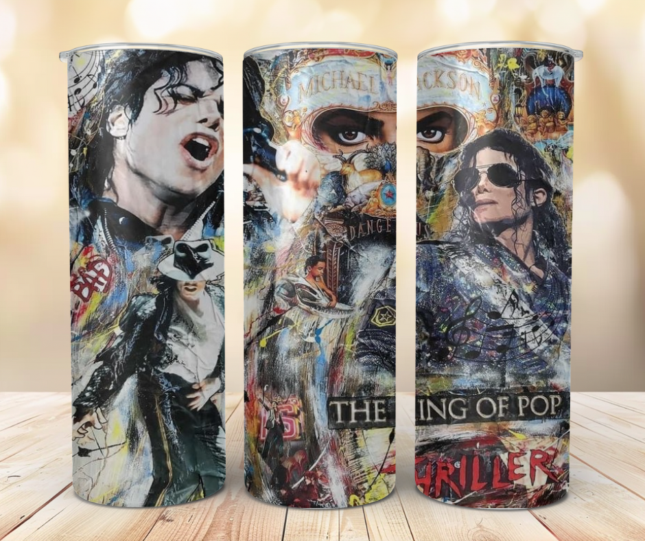 King of Pop Inspired Tumbler | 20oz Handmade Retro Music Tribute Cup