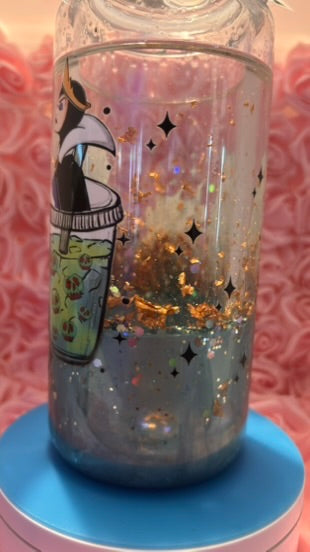 Evil Queen Cup 16oz | Spooky Iced Coffee Cup w Glitter | Halloween Aesthetic Drinkware | Villain Coffee Cup | Gift for Her