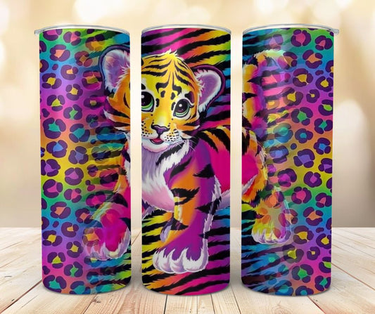 🐯 Neon Tiger Dreams 20oz Skinny Tumbler 🌈✨