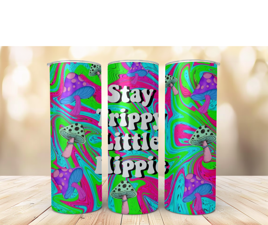 Hippie Stainless Steel Tumbler: Trippy Mushroom Design